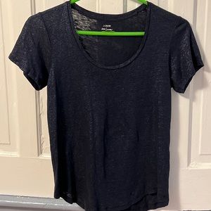 womens J. Crew xs shirt 100% linen glittery style euc